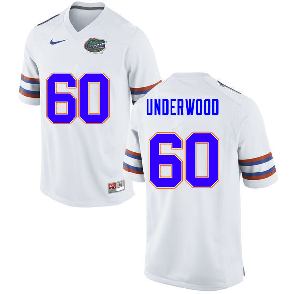Men #60 Houston Underwood Florida Gators College Football Jerseys Sale-White